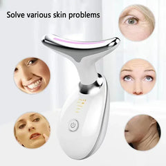 Facial massager for lifting and firming skin, reducing wrinkles and double chin