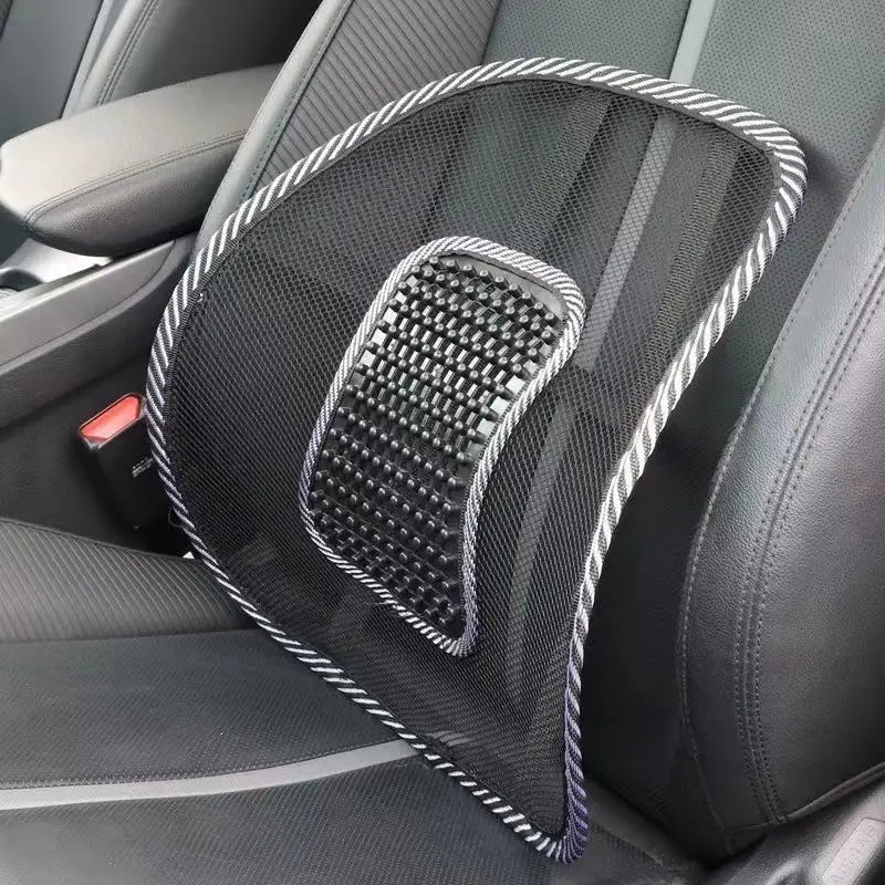 Lumbar Support Car Seat Cushion with Breathable Design & Massage Beads