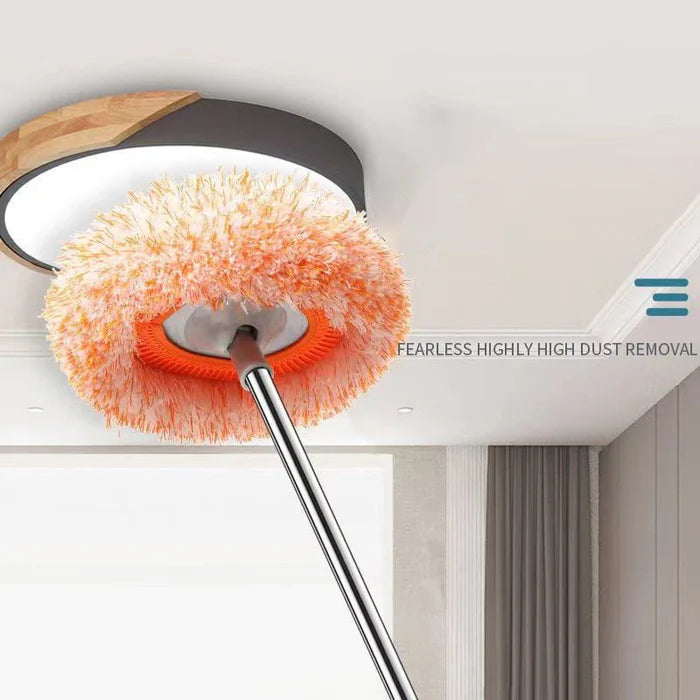 360° Rotating Round Shape Extendable Microfiber Mop & Duster