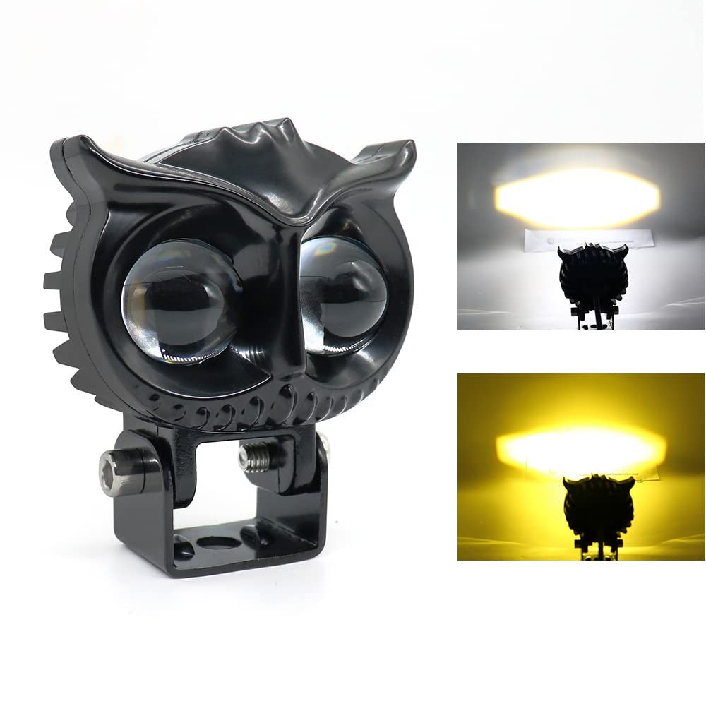 OWL Shape Led Fog Yellow-White light Low & High Beam for universal vehicles 1 PCs