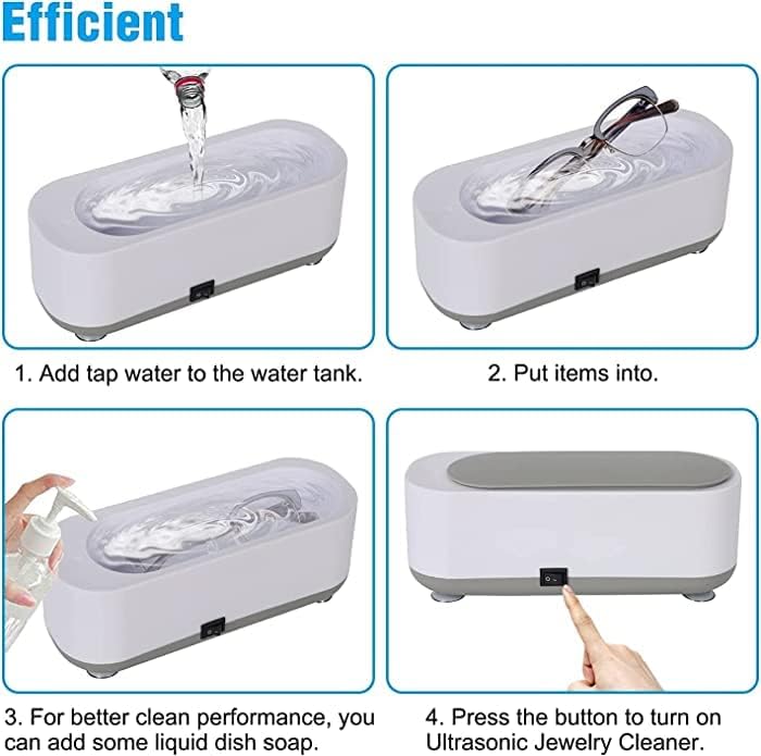 Ultrasonic Cleaning Machine for All Jewelry Rings, Eyeglasses Watches, Dentures Necklace