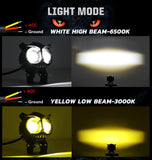 OWL Shape Led Fog Yellow-White light Low & High Beam for universal vehicles 1 PCs