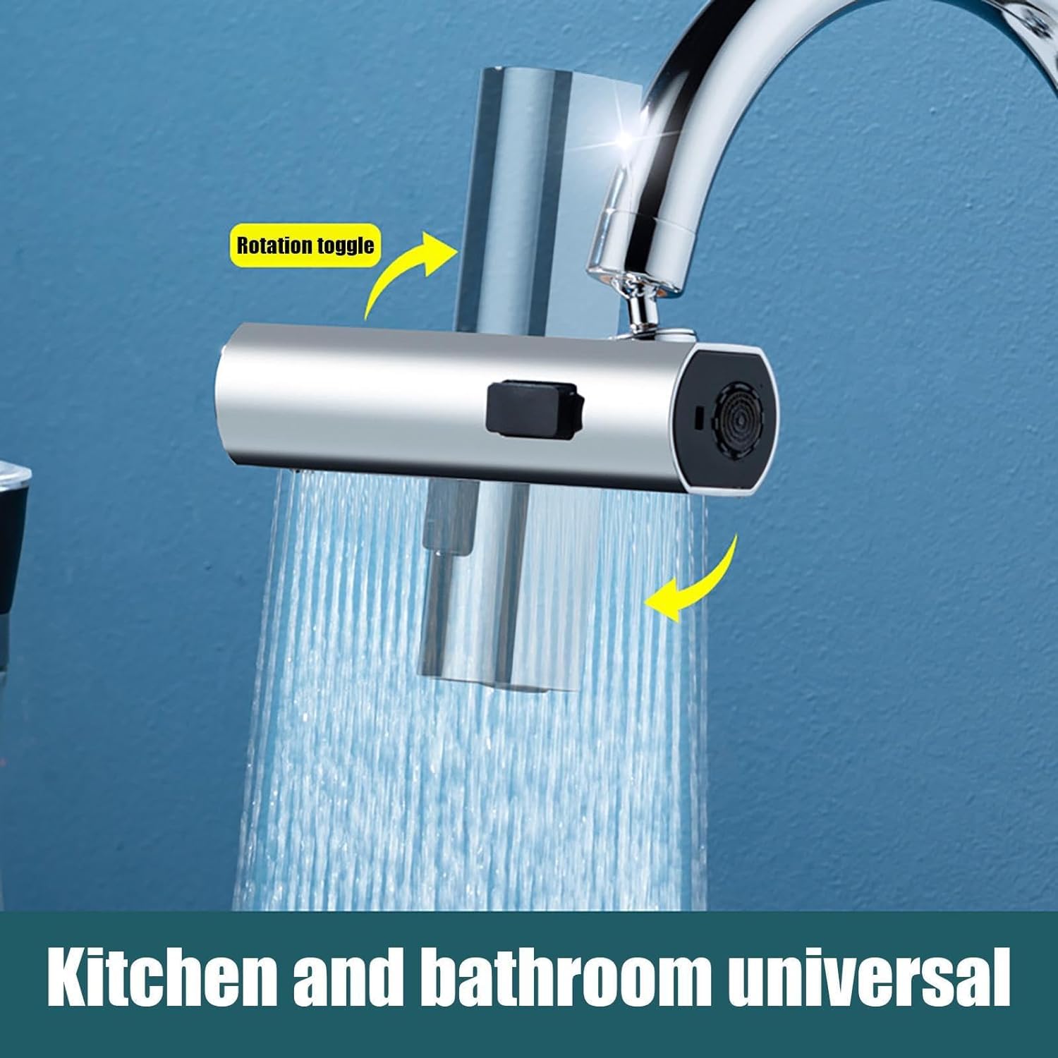 4-in-1 Kitchen Faucet with Rainfall, Waterfall, and Extender