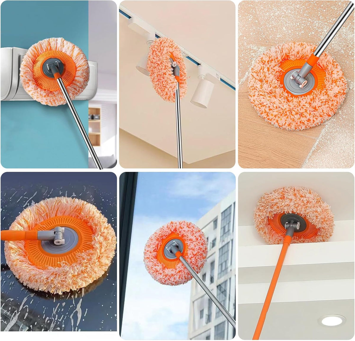 360° Rotating Round Shape Extendable Microfiber Mop & Duster