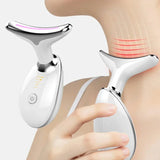 Facial massager for lifting and firming skin, reducing wrinkles and double chin