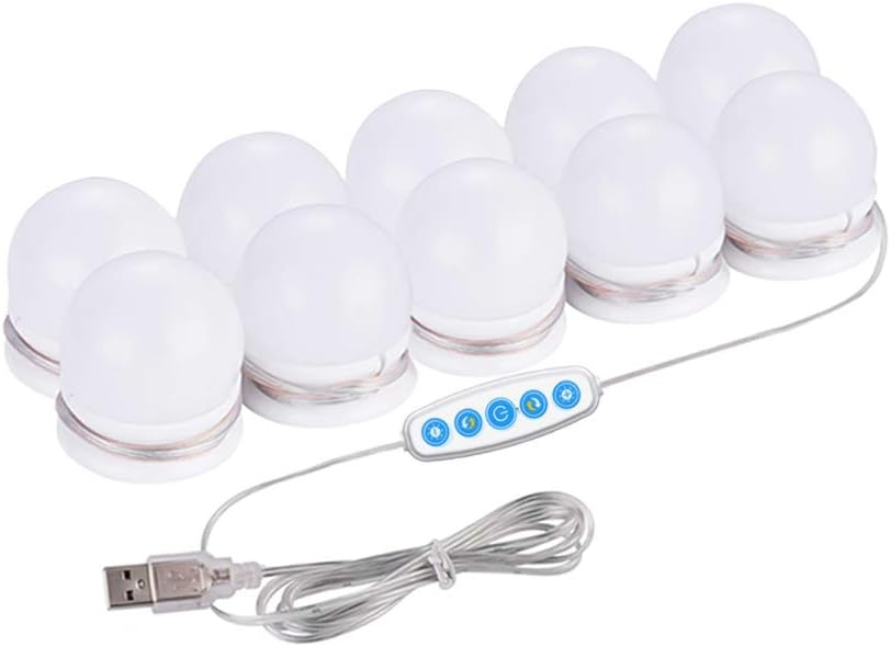 Vanity Mirror Lights - Hollywood Style 10 Pcs LED Light Kit for Makeup Mirror