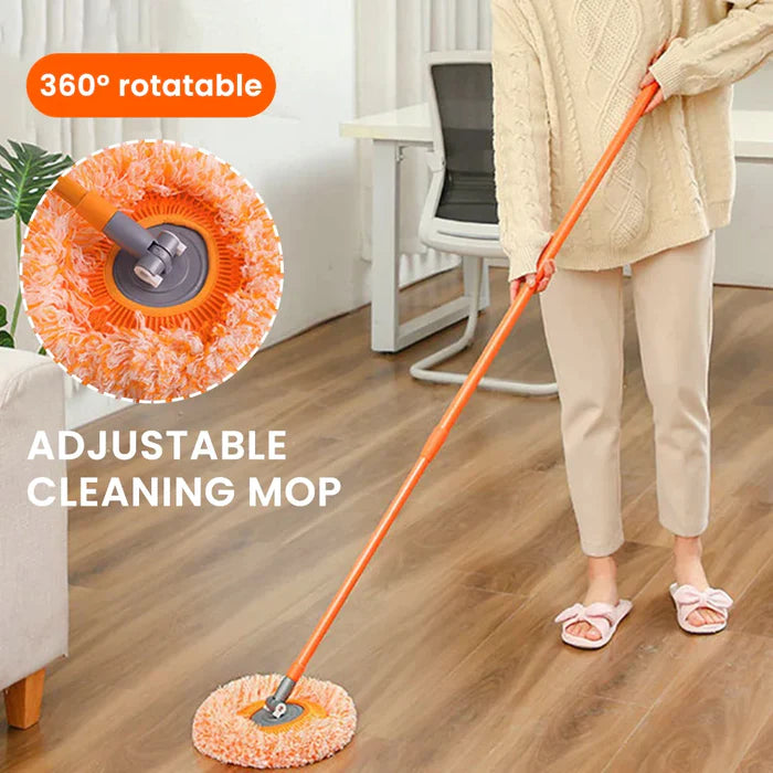 360° Rotating Round Shape Extendable Microfiber Mop & Duster