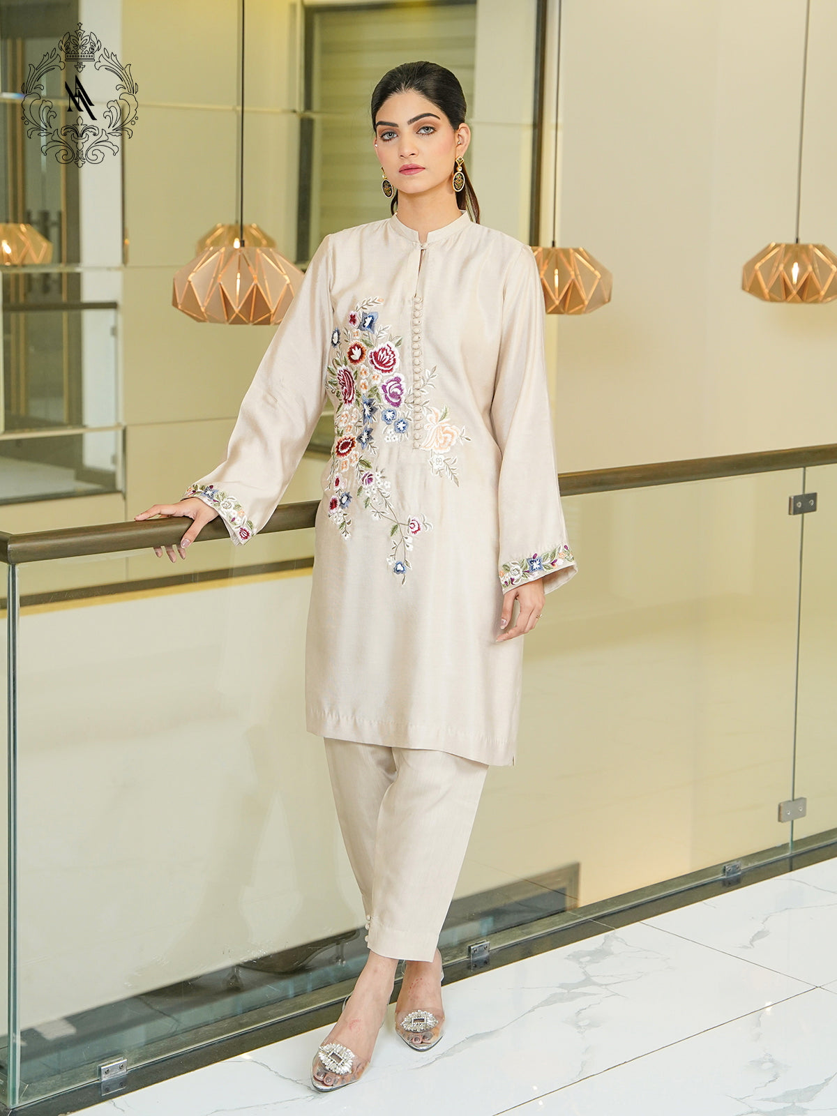 2 Piece - Embellished Silk Suit (Copy)