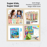 🎨🖋️ Ultimate No-Mess Fun & Learning Bundle for Kids – Magic Water Drawing Book & Sank Magic Practice Copybook Set! ✨📚