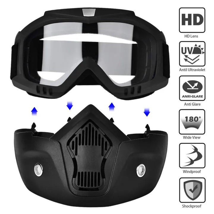 Full Face Anti-Dust & Smog Motorcycle Safety Goggles