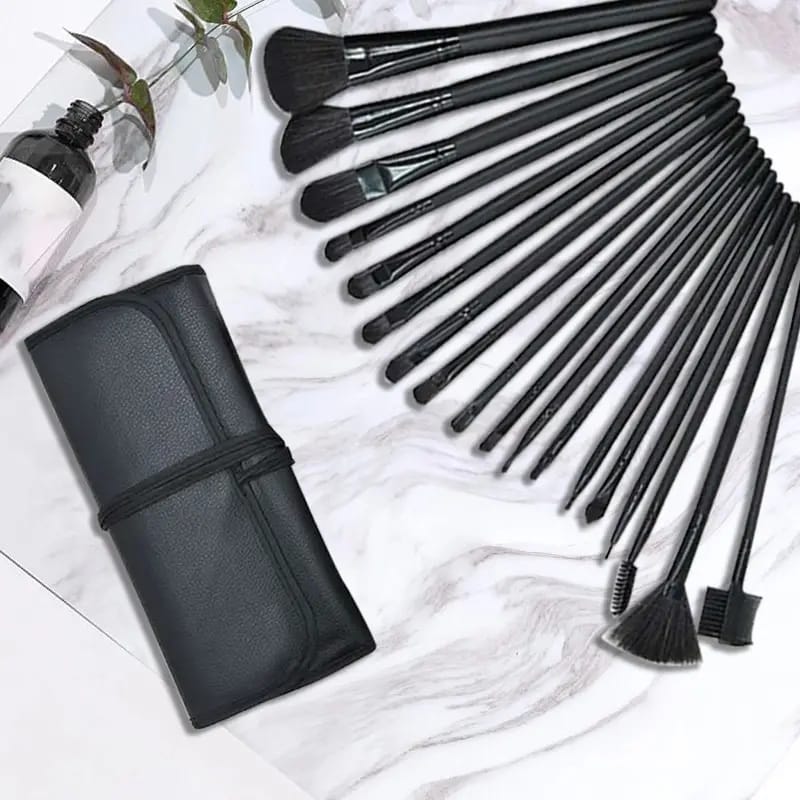 24-Pcs Professional Women Makeup Set Cosmetic Brushes With Folding PU Leather Pouch