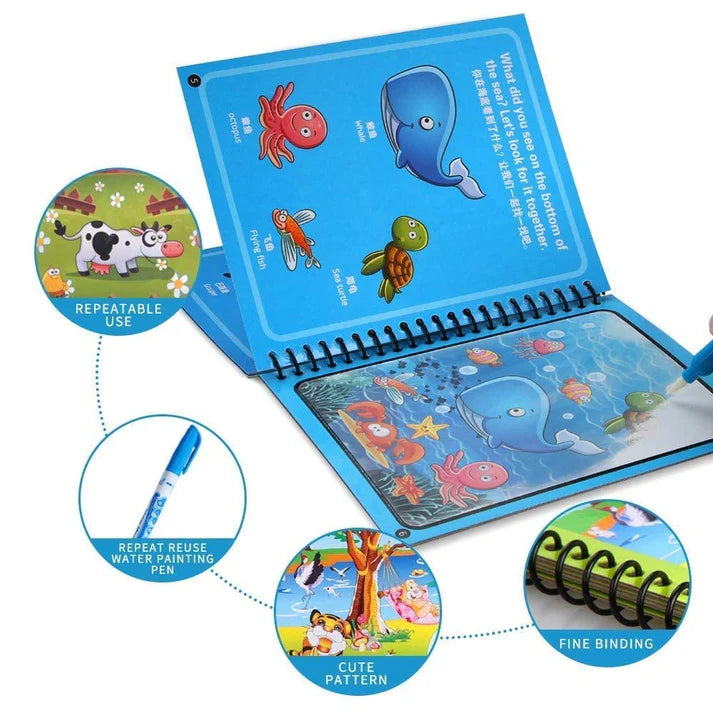 🎨 Magic Water Reusable Drawing Book: No-Mess Fun for Kids! 🖍✨