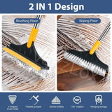 Long Handle Bathroom Cleaning Brush with Wiper 2 in 1